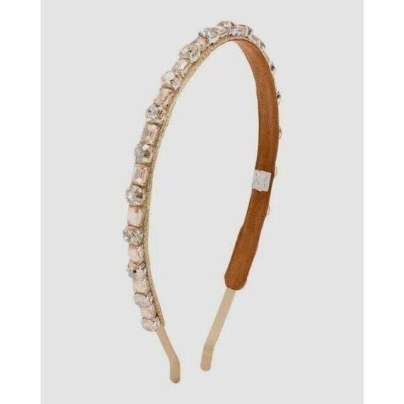 Anthropologie Deepa Gurnani Headband Crystals Gold Metal Party - Picture 6 of 9